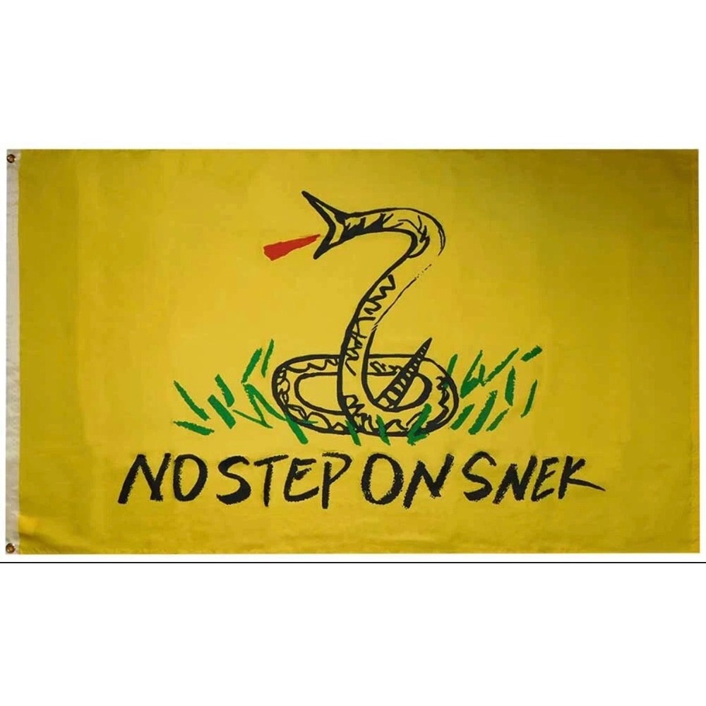 G128 No Step On Snek Flag 3x5 Ft Yellow Polyester Banner Brass Grommets Meme